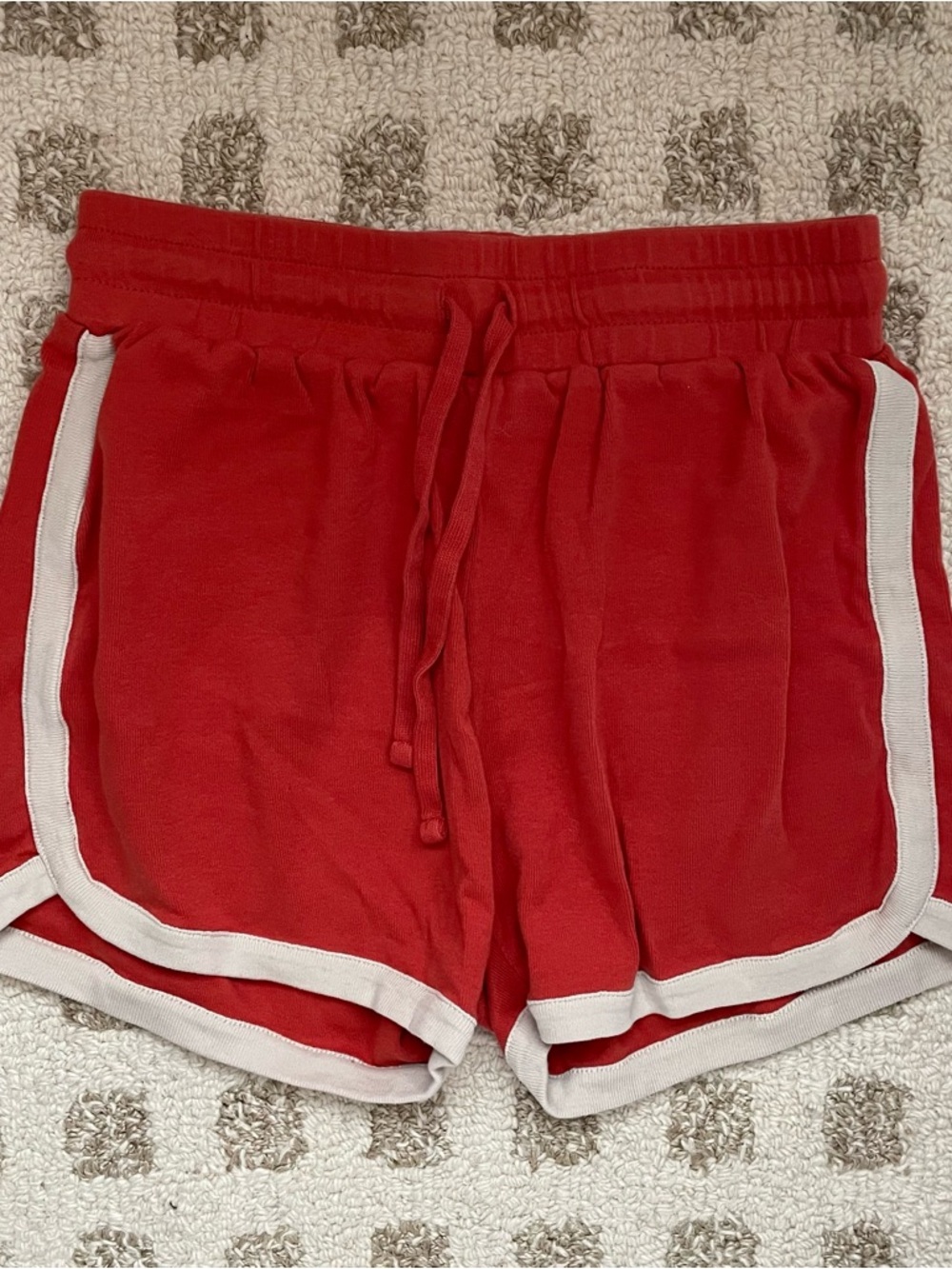 Fin and Vince Brick Red Athletic Drawstring Shorts